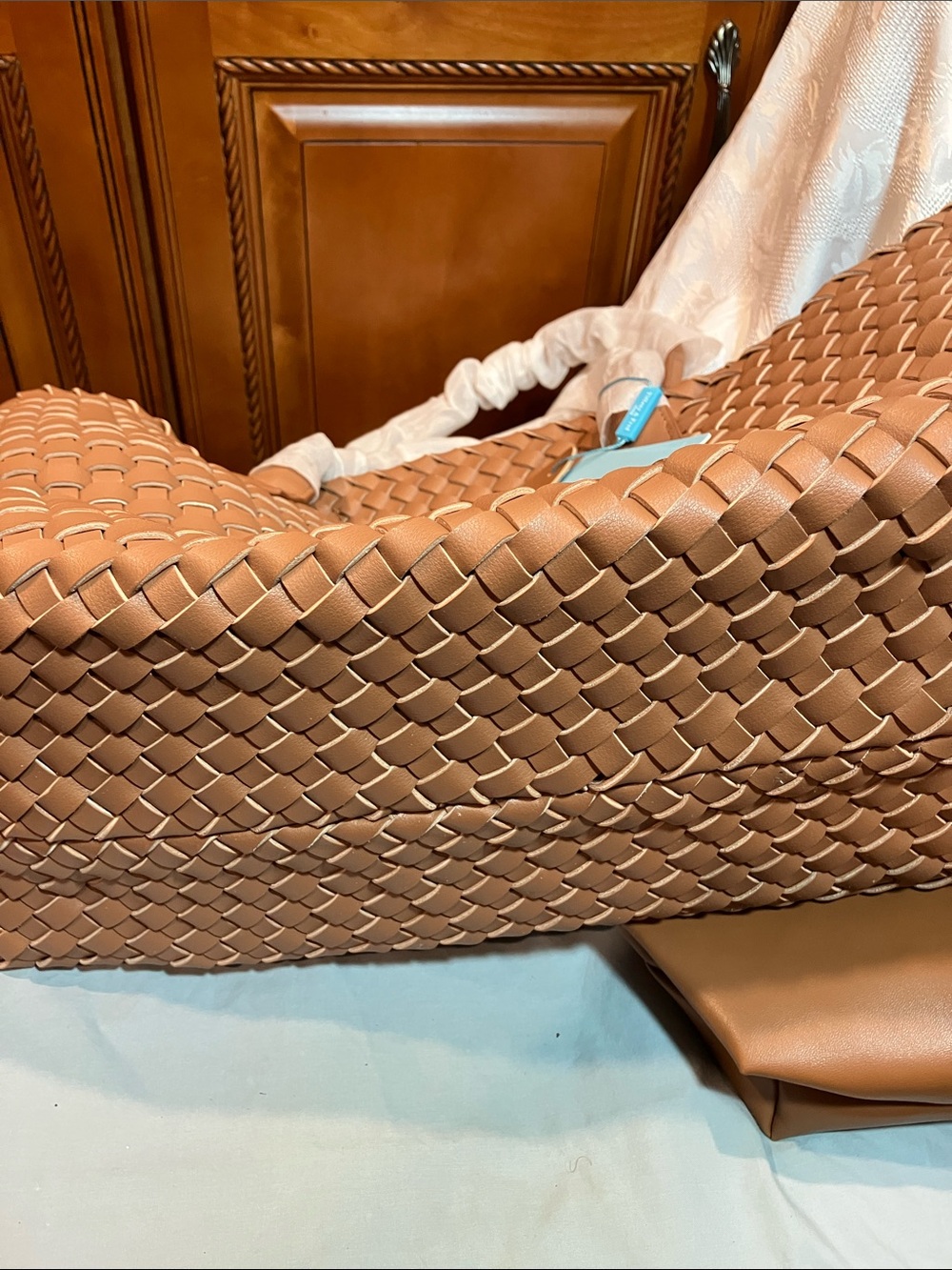Tiffany & Fred Woven Tote with Tan Leather Pouch - Picture 5 of 16